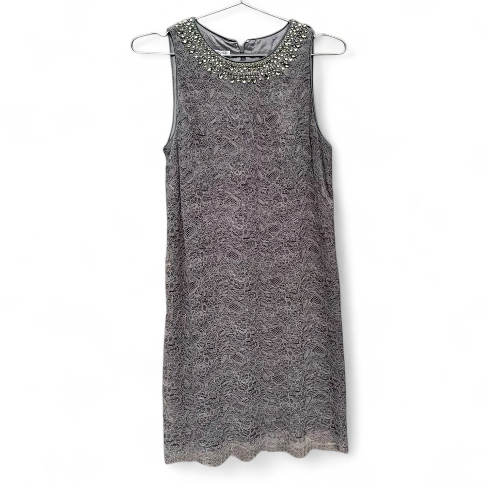 Maggy London Gray Gold Sheath Mini Dress